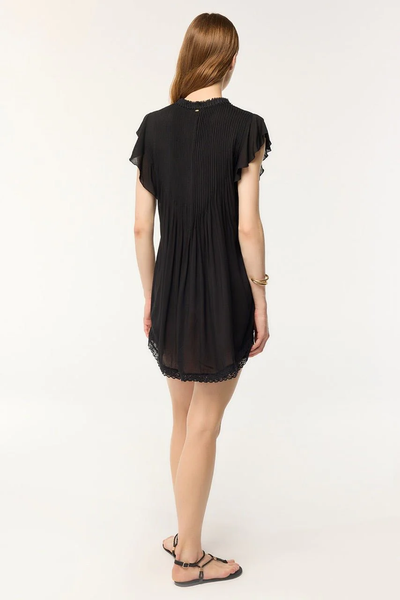 MINI DRESS SASHA IN BLACK PLAIN