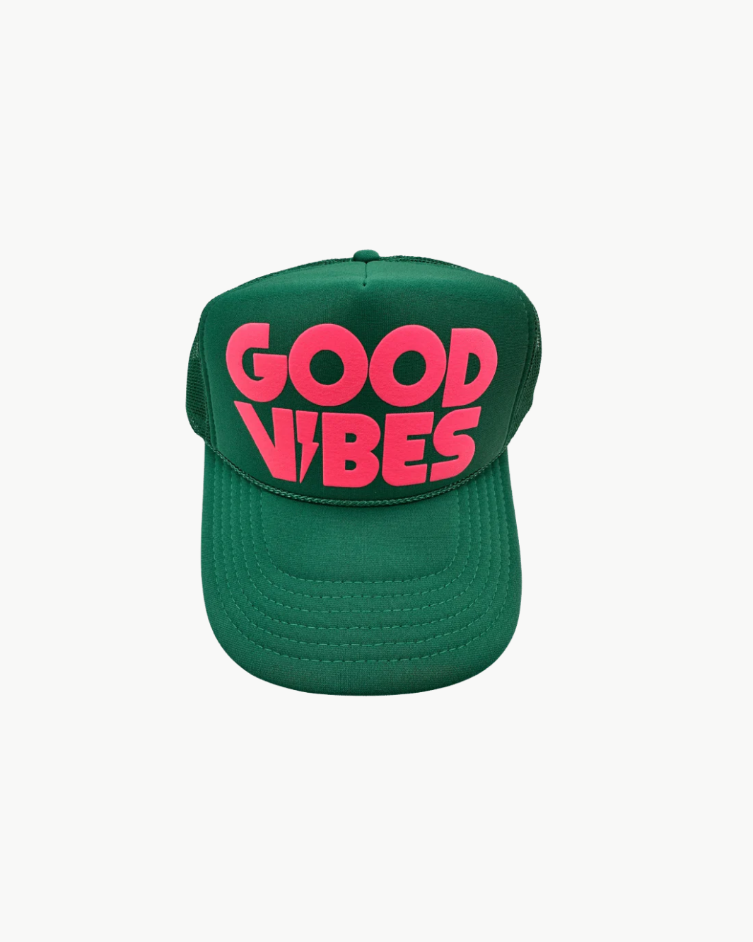 GOOD VIBES TRUCKER IN KELLY GREEN