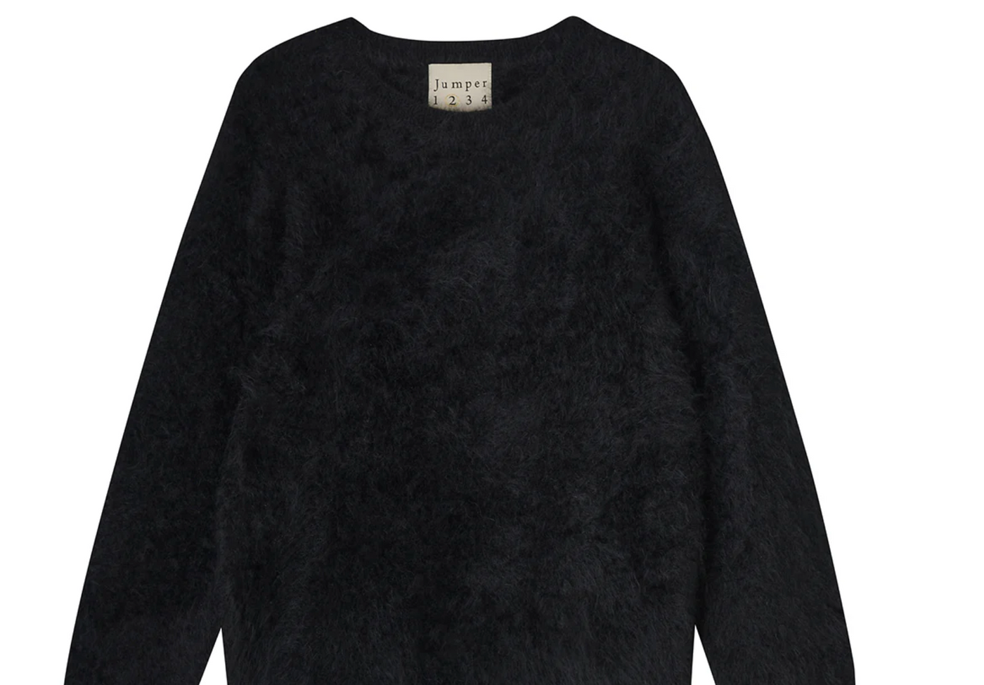 BRUSHED CASHMERE CREW IN BLACK