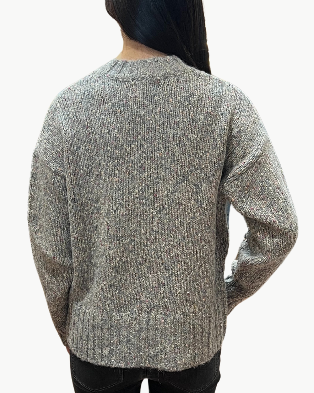 MARAL WOMAN KNIT PULLOVER IN HEATHER GREY