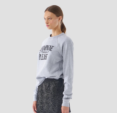 CHAMPAGNE PLEASE SWEATER IN HEATHER GREY