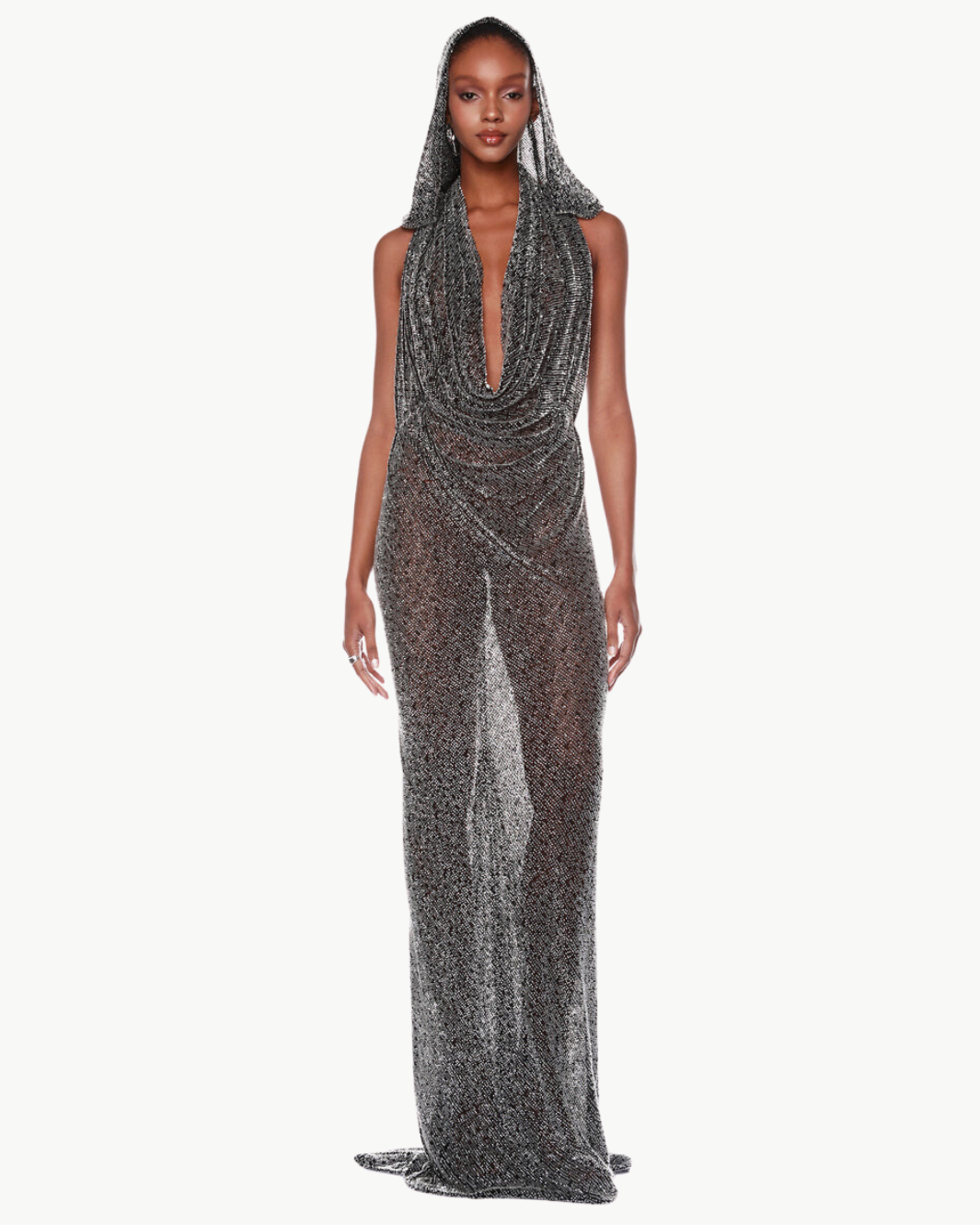 AMALIA NOIR BEADED GOWN IN BLACK