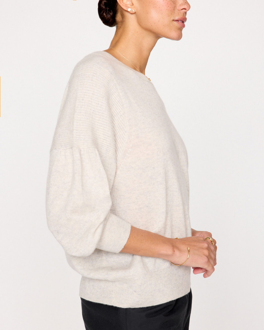 ARIE CREWNECK SWEATER IN MIST MELANGE