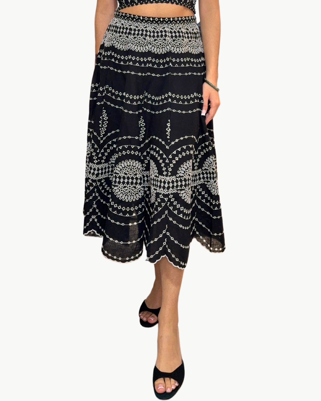 LIVVY MIDI SKIRT IN BLACK NELUM