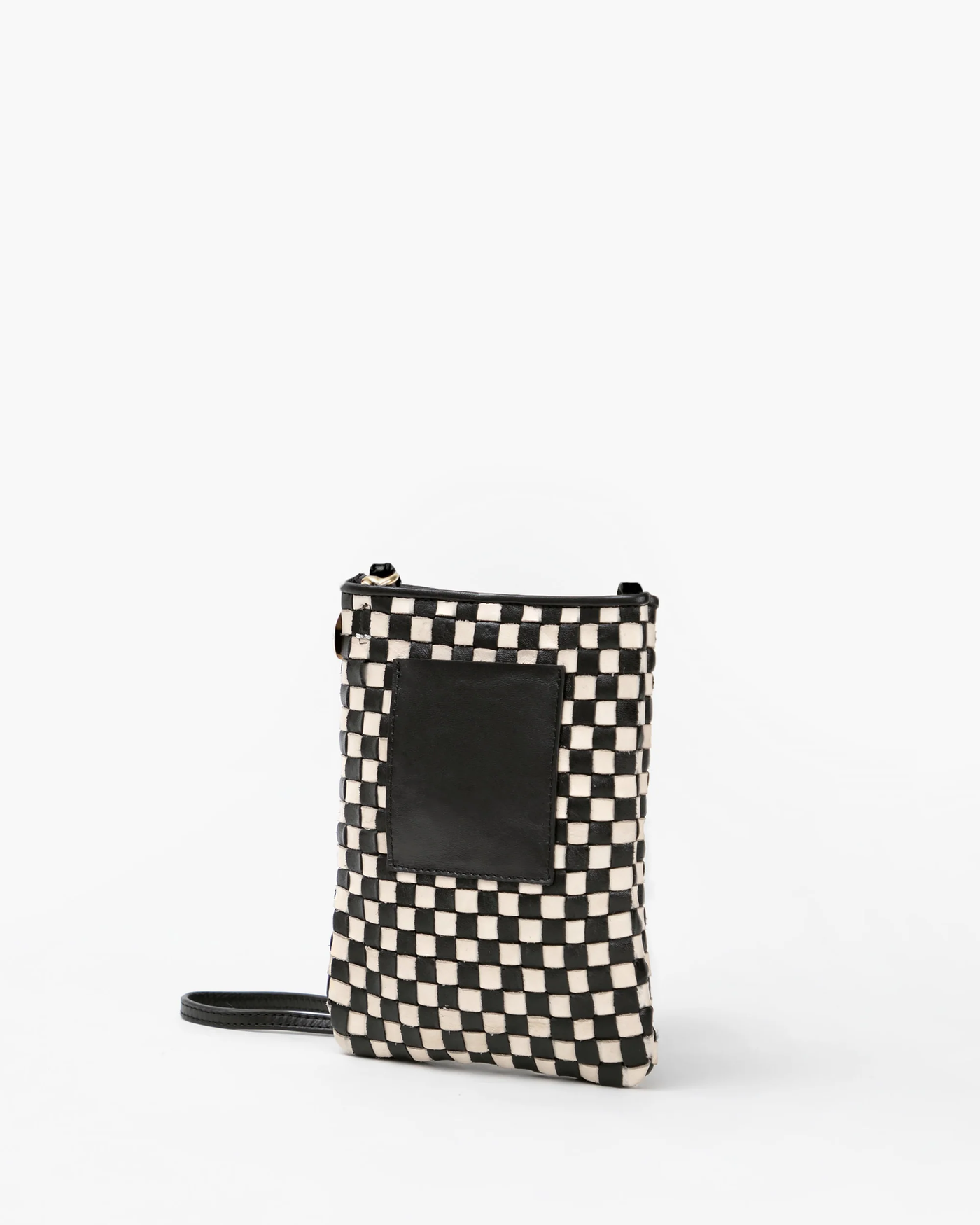 POCHE IN BLACK AND CREAM WOVEN CHECKER