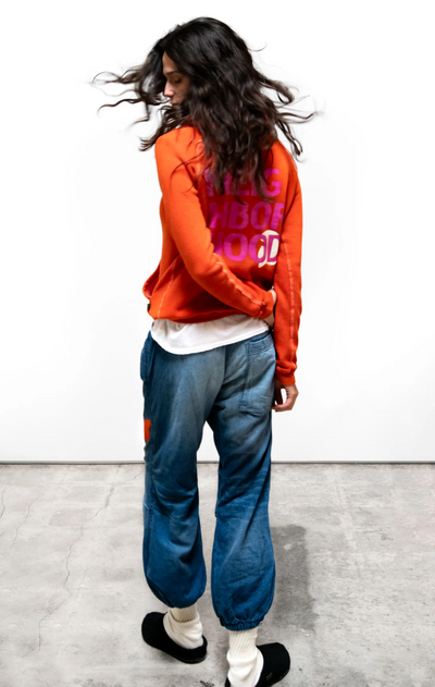 CIRCA'99 NEIGHBORHOODLETSGO POLYBLEND FLUFF HOODIE IN ORANGE MACHINE