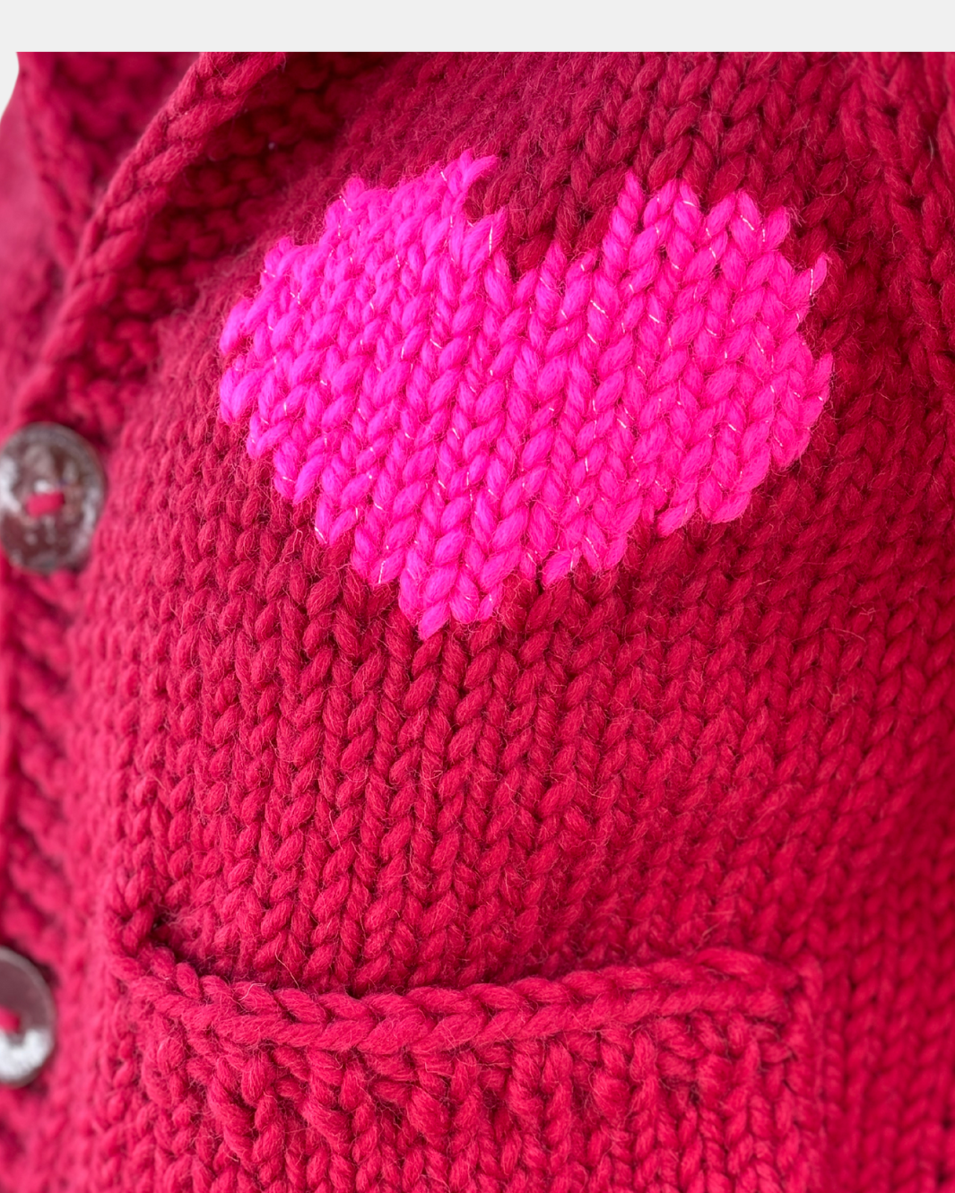 SHORT HEART CARDI IN CRANBERRY