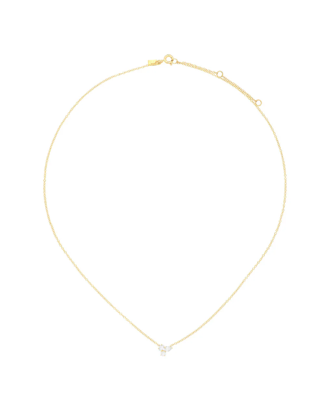 TRIPLE DIAMOND CLUSTER NECKLACE IN 14K YELLOW GOLD