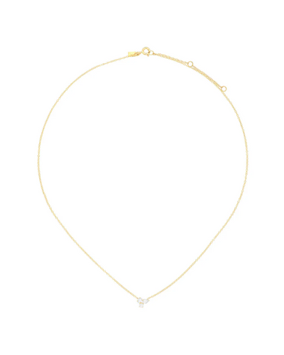 TRIPLE DIAMOND CLUSTER NECKLACE IN 14K YELLOW GOLD