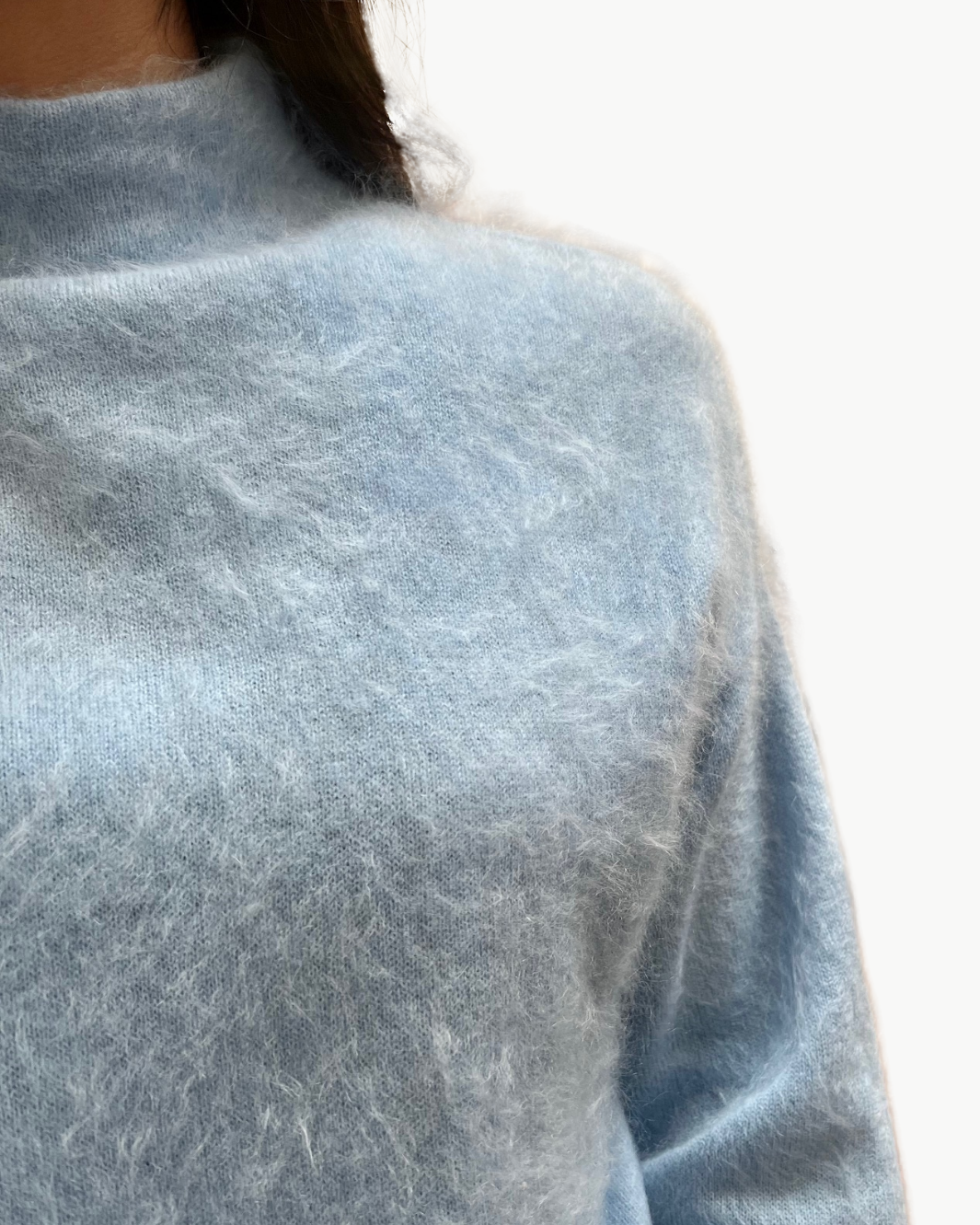 MORGAN CASHMERE MOCK NECK IN SKY