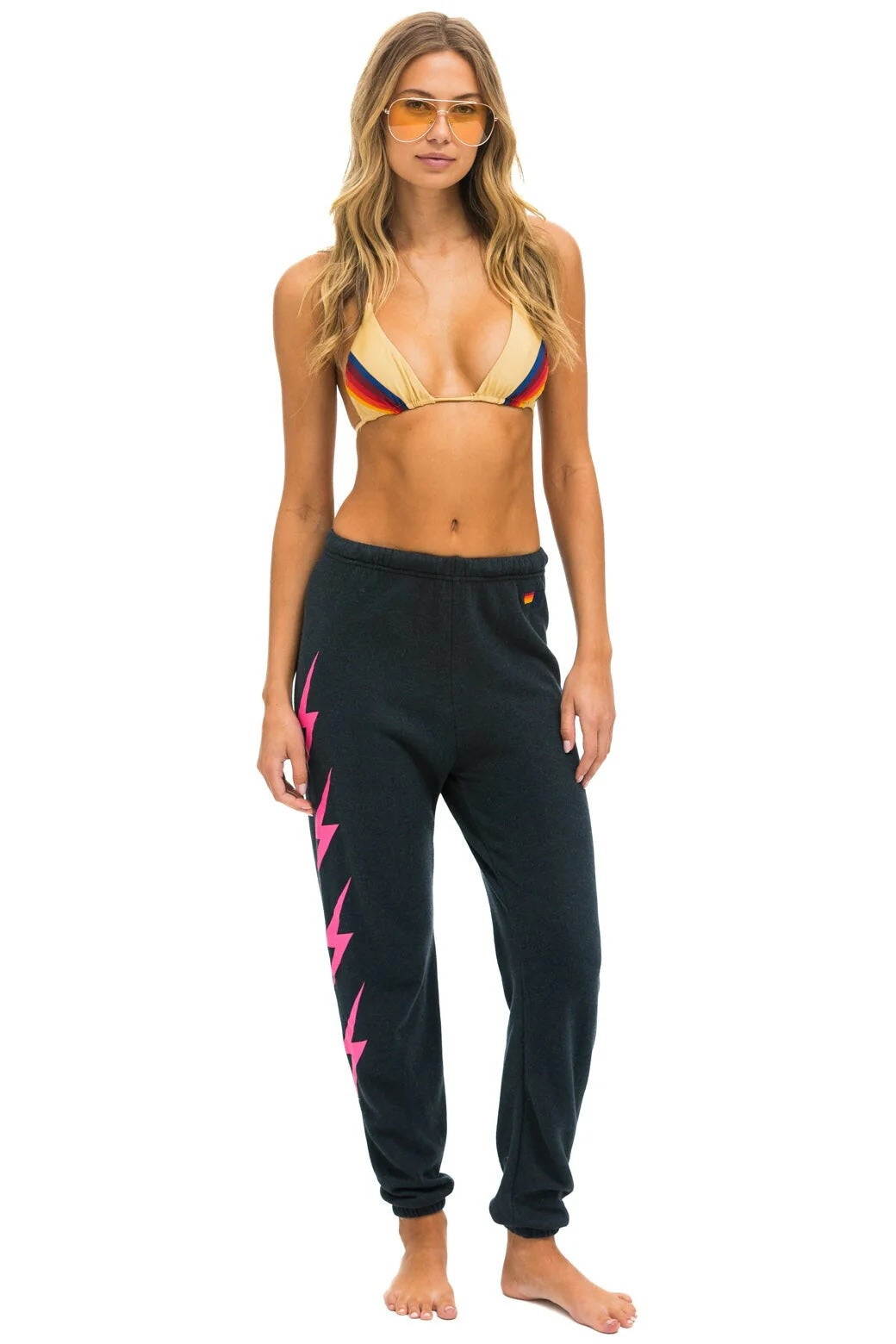 BOLT 4 SWEATPANTS IN CHARCOAL/NEON PINK