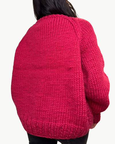 BIG HEART SLOUCHY PULLOVER IN CRANBERRY