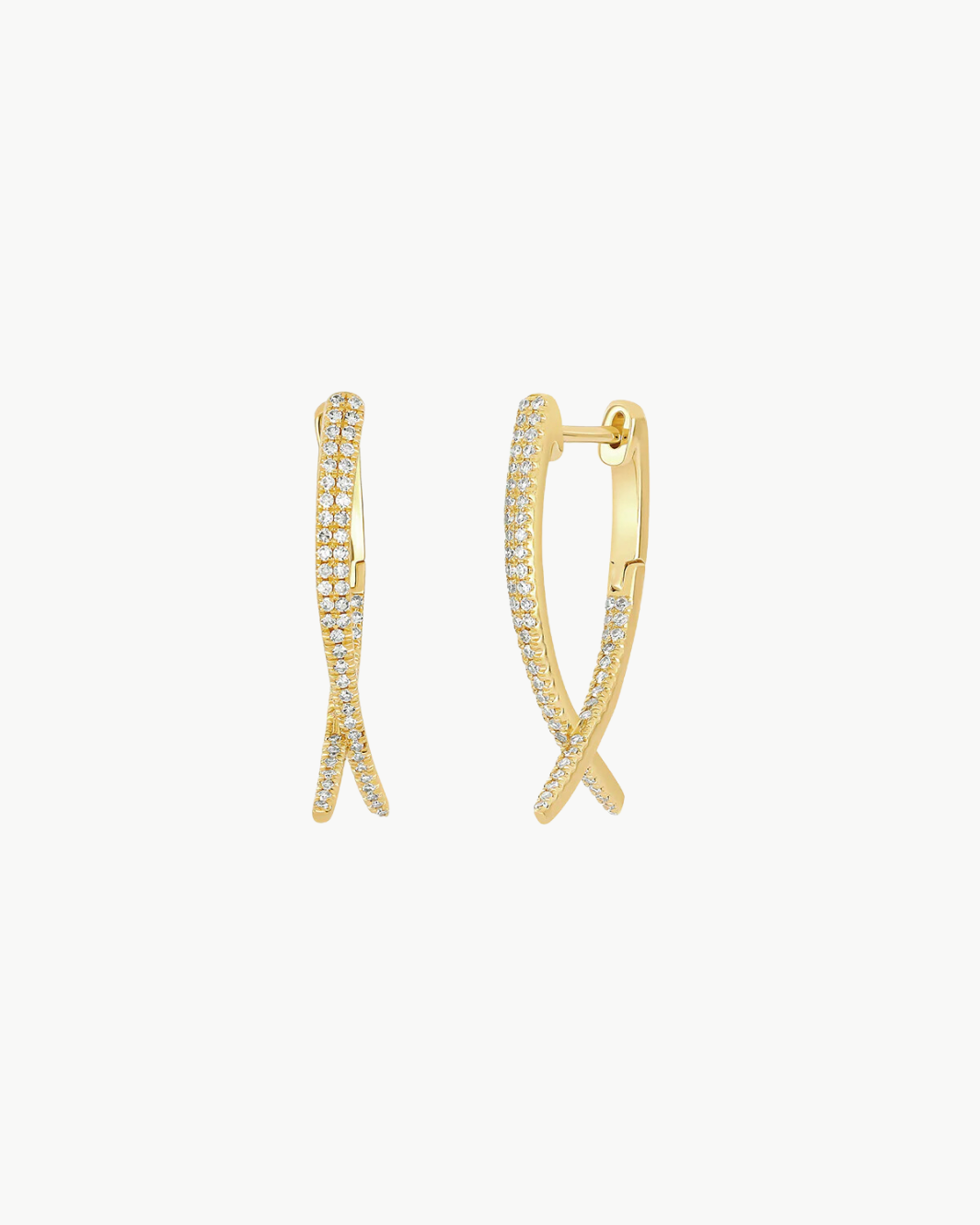 DIAMOND LOOP HOOP EARRING IN GOLD