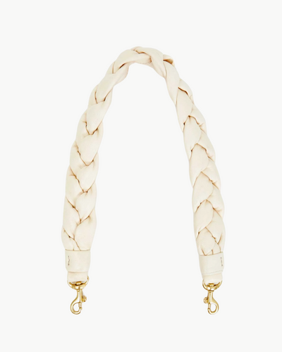 SHOULDER STRAP IN CREAM BRAIDED NAPPA