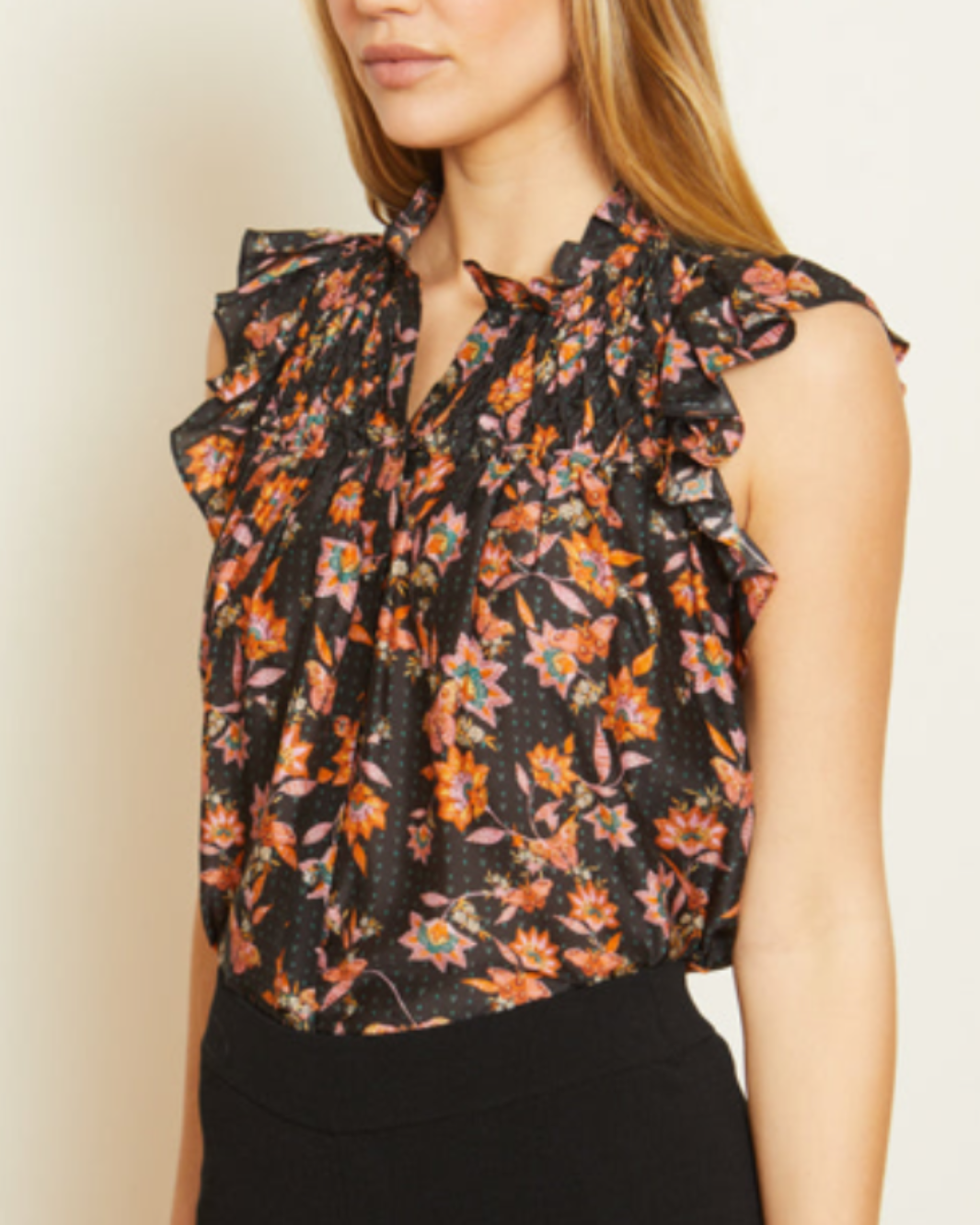 EVELYN TOP IN FOLK ART FLEUR