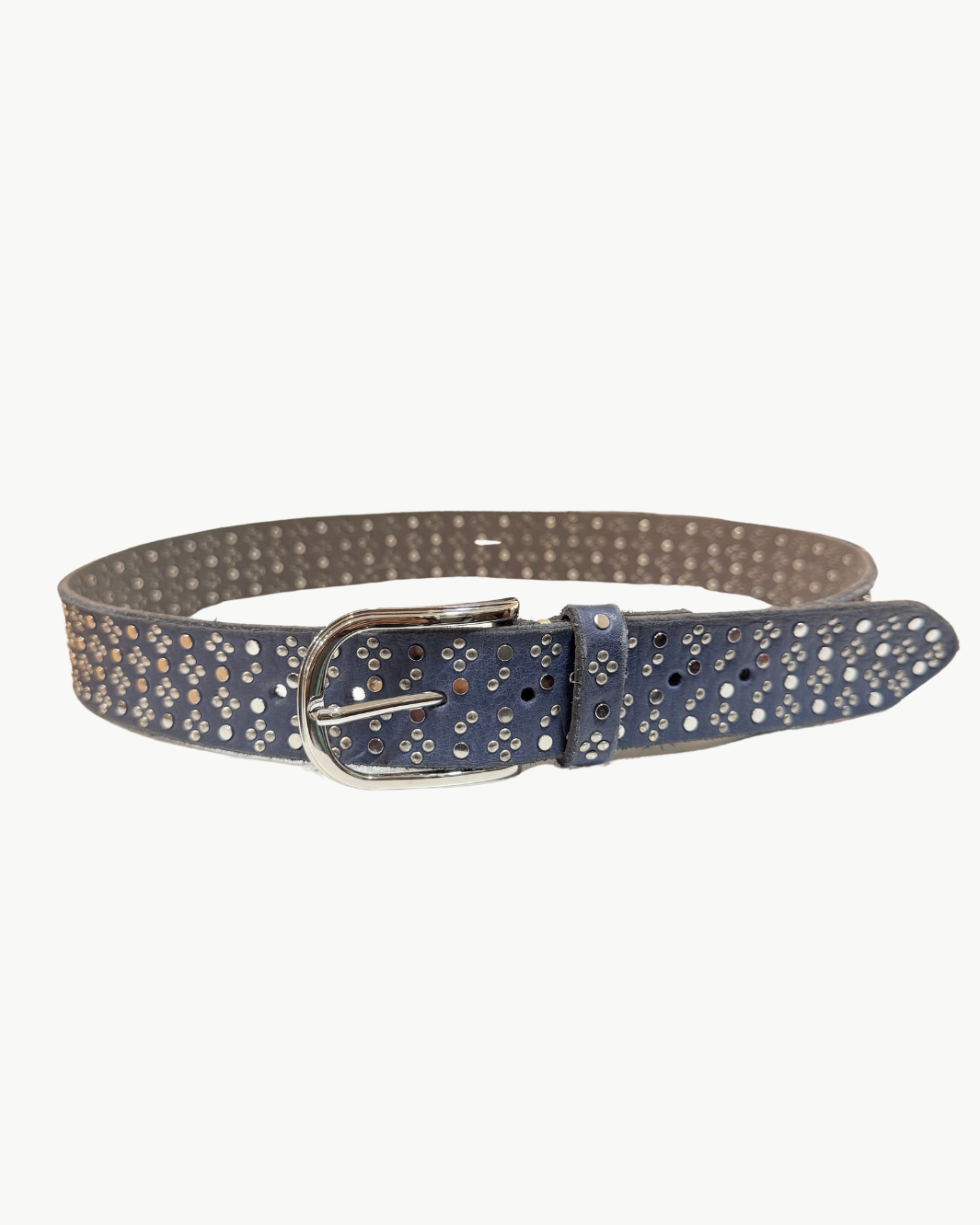 CLOVER STUD BELT IN NAVY