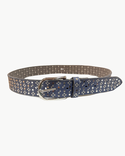 CLOVER STUD BELT IN NAVY