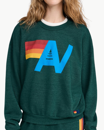 LOGO RELAXED CREW SWEATSHIRT IN FOREST