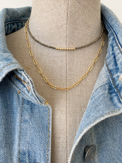 MEG CHOKER IN LABRADORITE