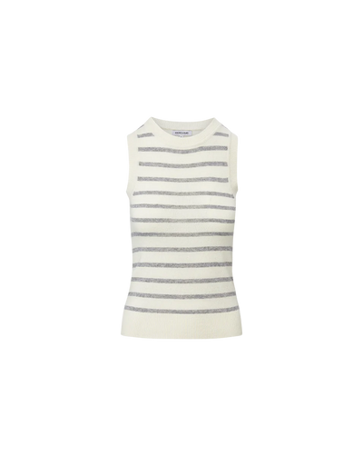 JERREL CASHMERE TANK IN IVORY/HEATHER GREY