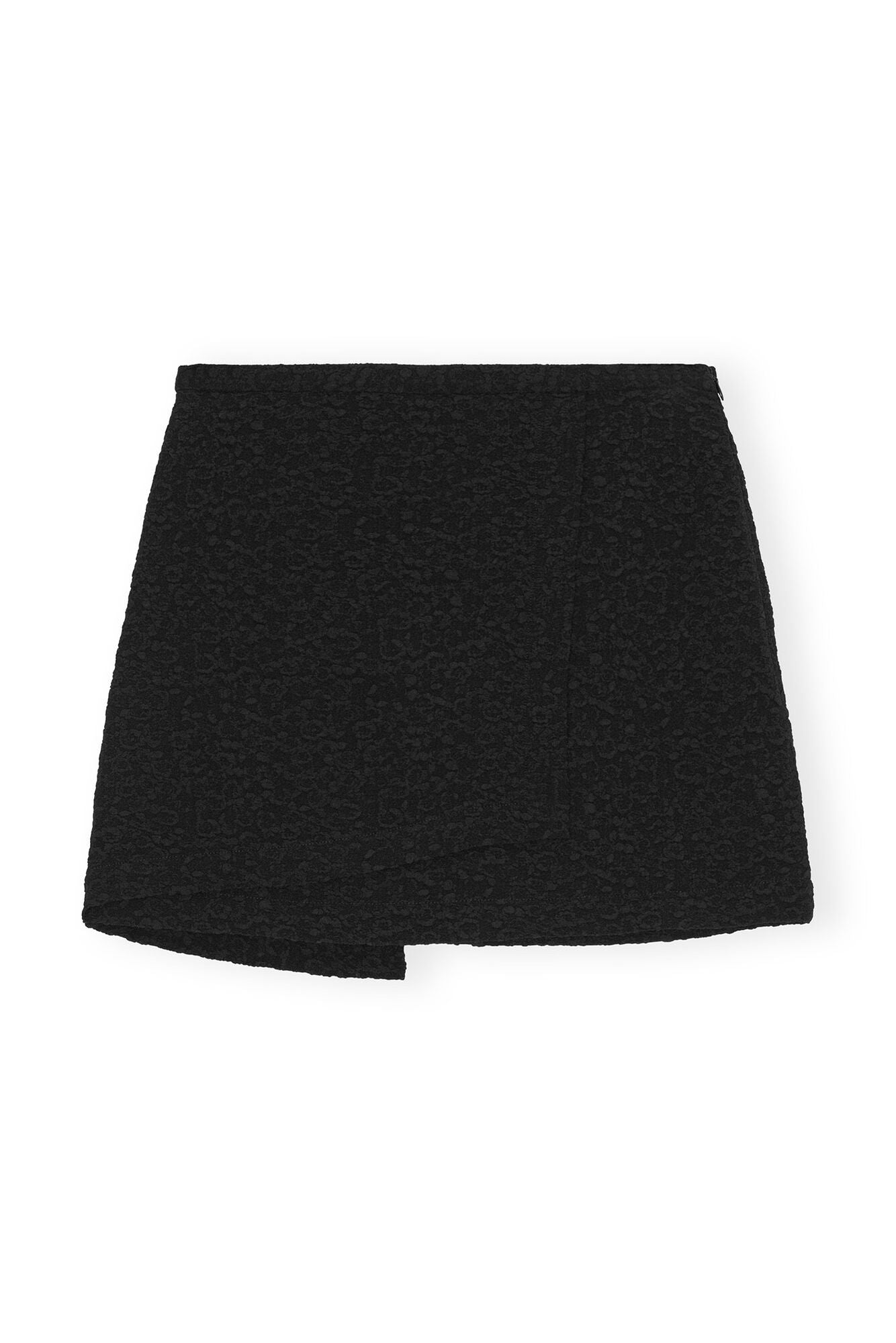 TEXTURED SUITING MINI SKIRT IN BLACK