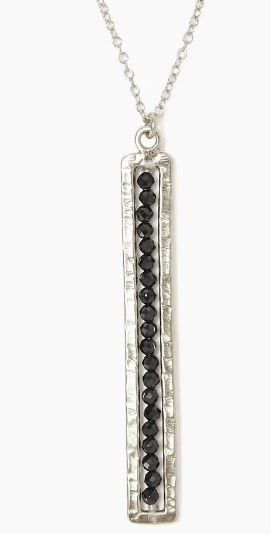 BLACK SPINEL AND SILVER SEDONA NECKLACE