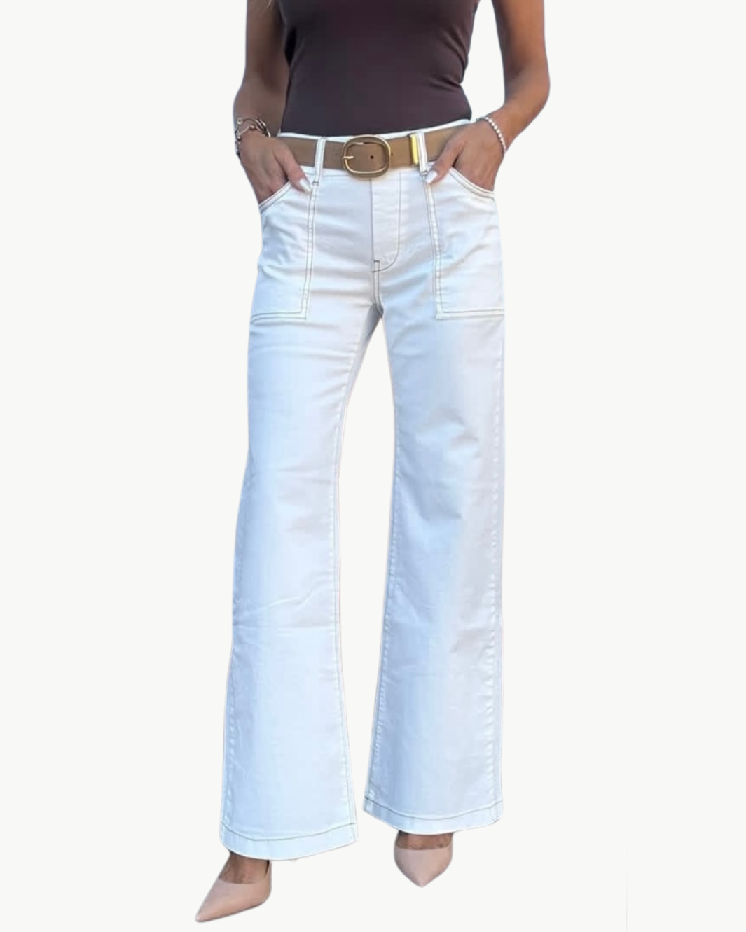 CHRISTINE IN IVORY DENIM