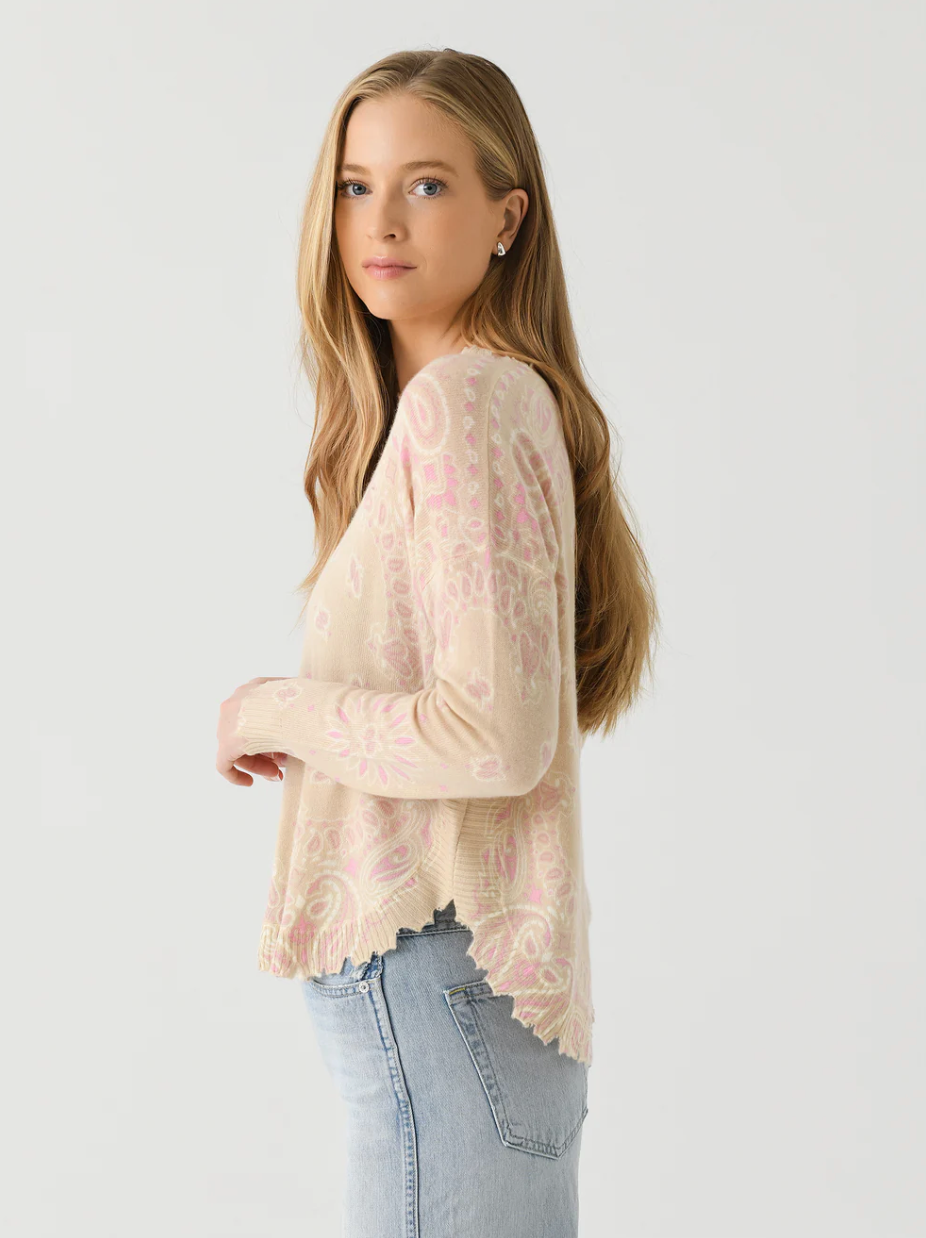 MELA BANDANA BICO SWEATER IN ORGANIC ROSE