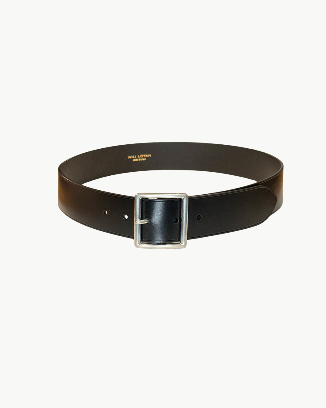 MARCELA BELT IN BLACK WITH ANTIQUE SILVER BUCKLE