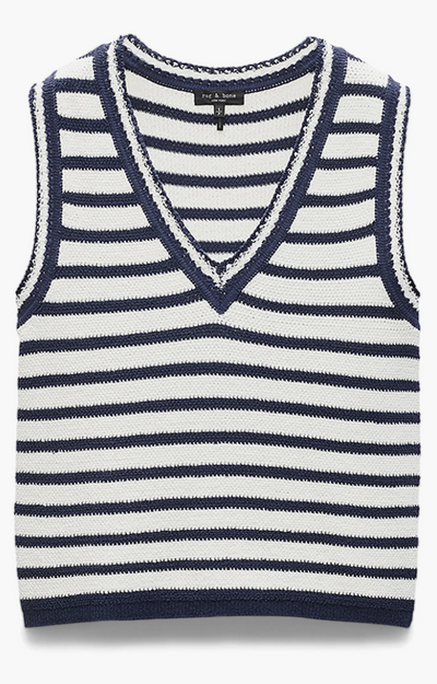 MEGHAN STRIPE VEST IN IVORY MULTI