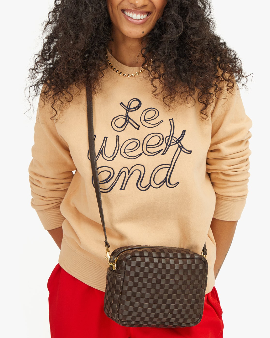 SWEATSHIRT EMBROIDERED LE WEEKEND IN SAND