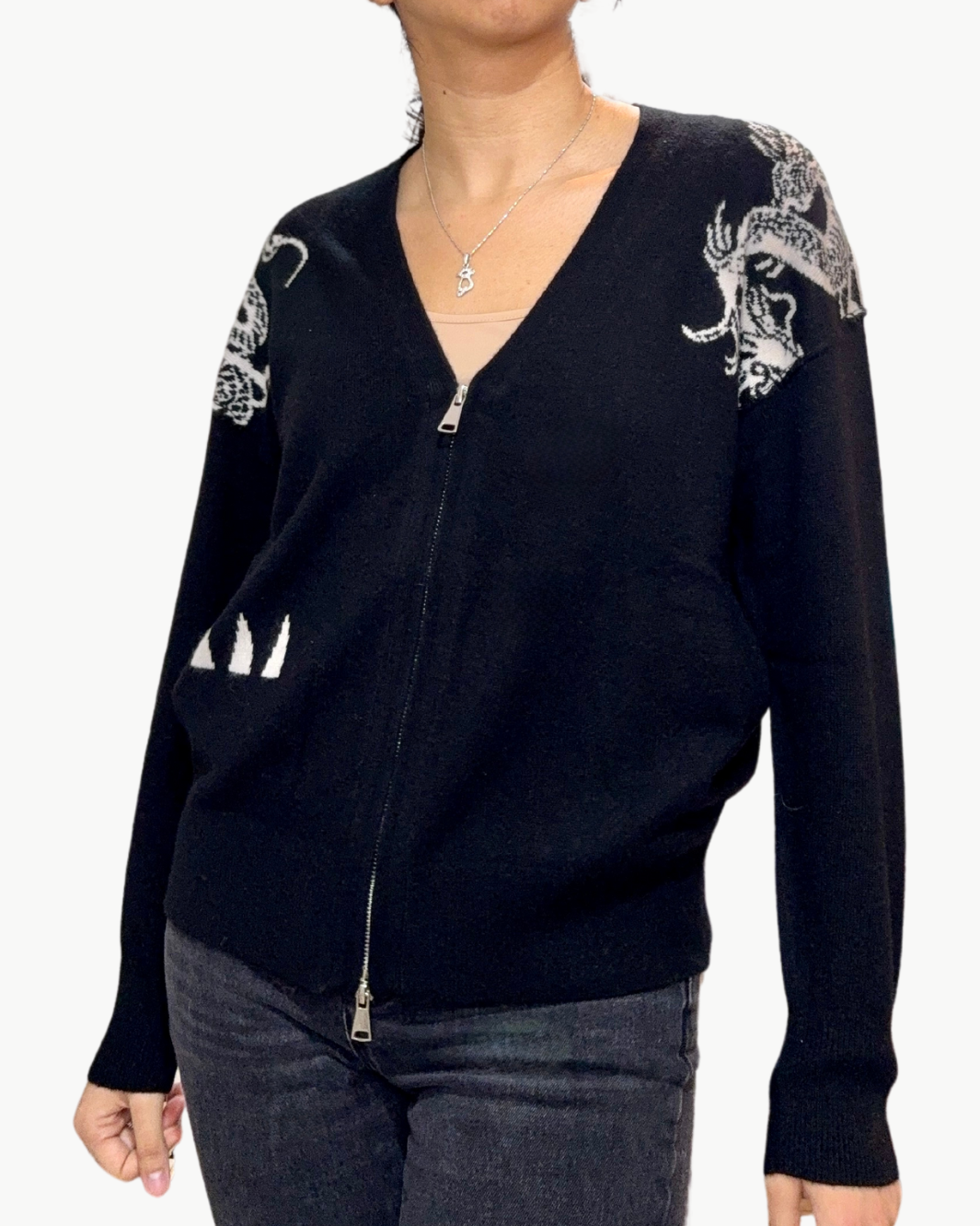 DRAGON ZIP BLOUSON IN BLACK