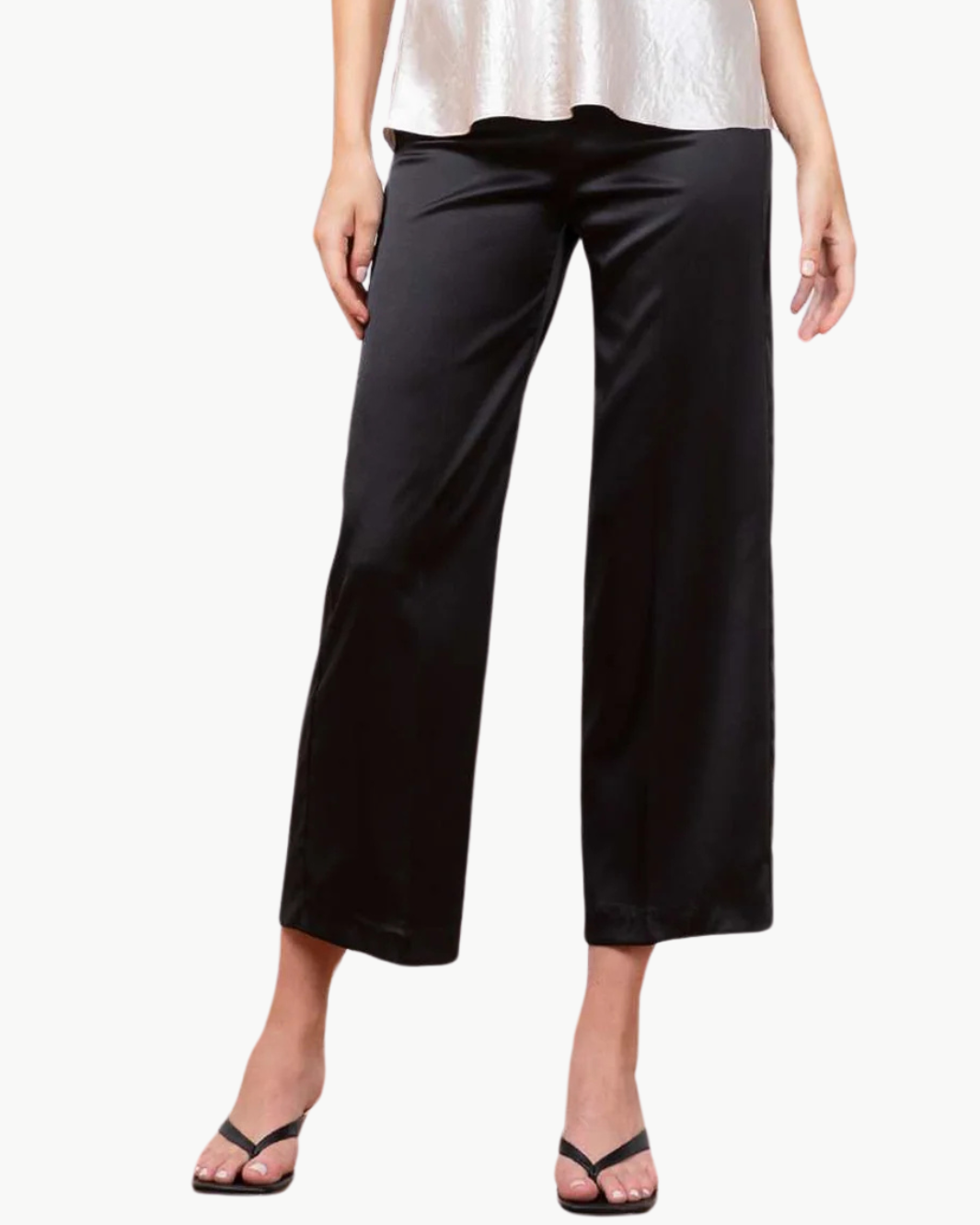 ALEX PANT IN LIQUID SATIN BLACK