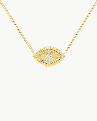 GOLD AND DIAMOND EVIL EYE PROTECTION NECKLACE