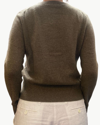 CASHMERE SHRUNKEN CREWNECK IN LODEN