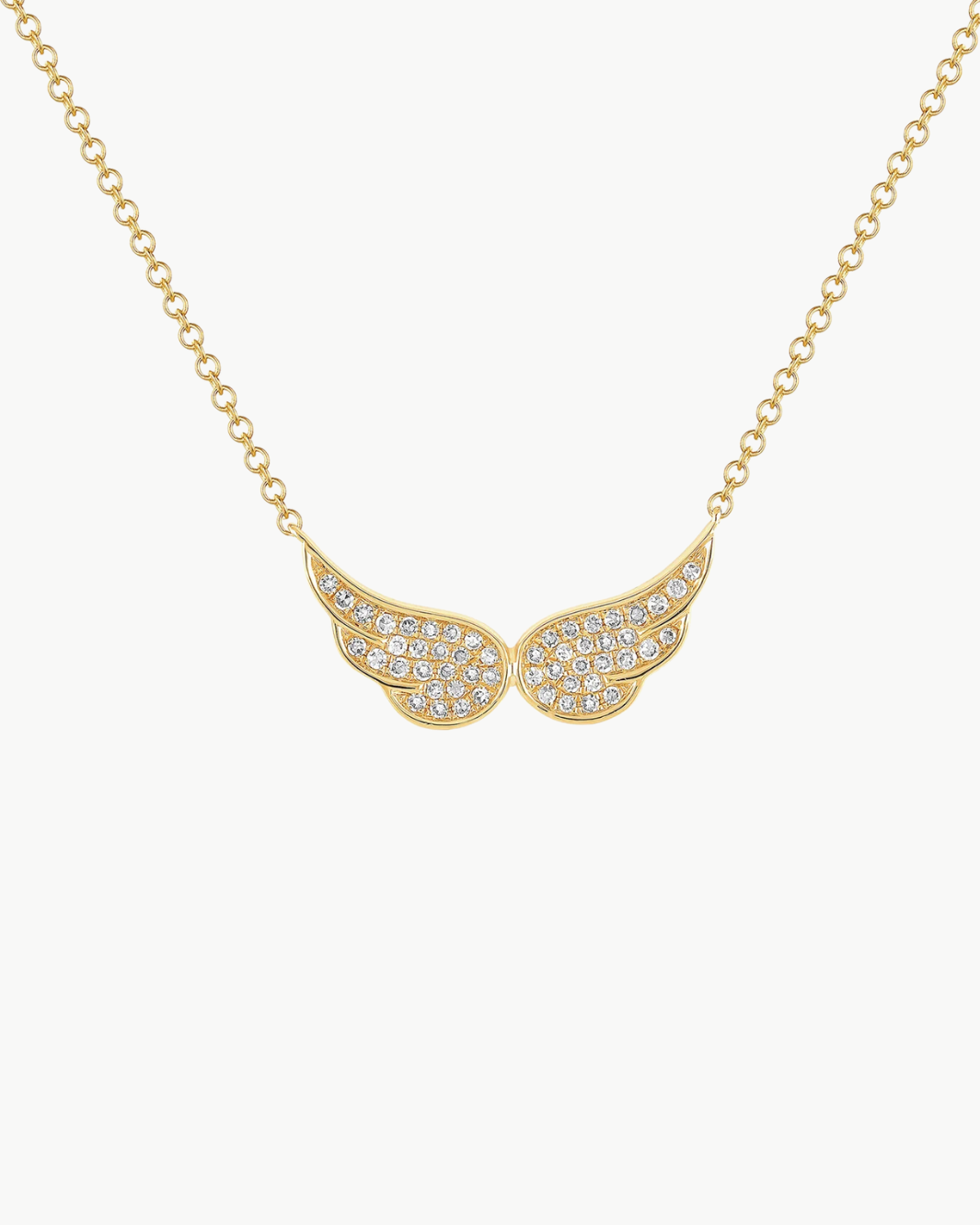 DIAMOND DOUBLE ANGEL WING NECKLACE IN GOLD