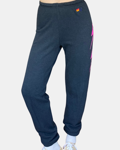 BOLT 4 SWEATPANTS IN CHARCOAL/NEON PINK