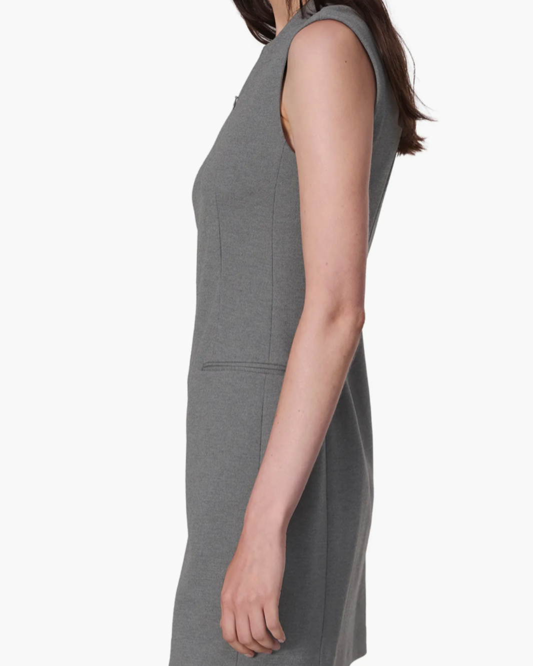 TINA PONTE DRESS IN CHARCOAL