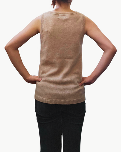 VIOLETTE CASHMERE TANK IN CAMEL