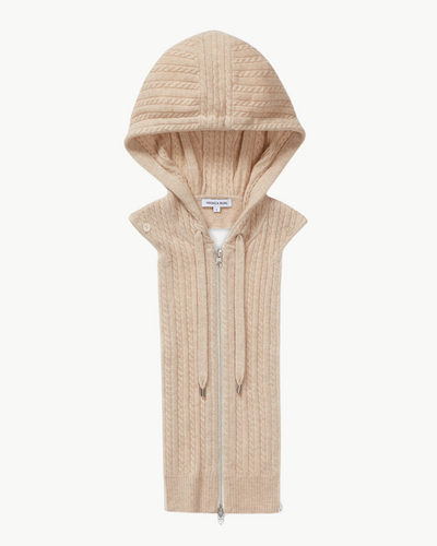 CASHMERE HOODIE DICKEY IN OATMEAL