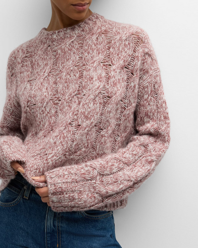 TRISTAN M MARLED CREWNECK PULLOVER IN MARLED CIMARRON