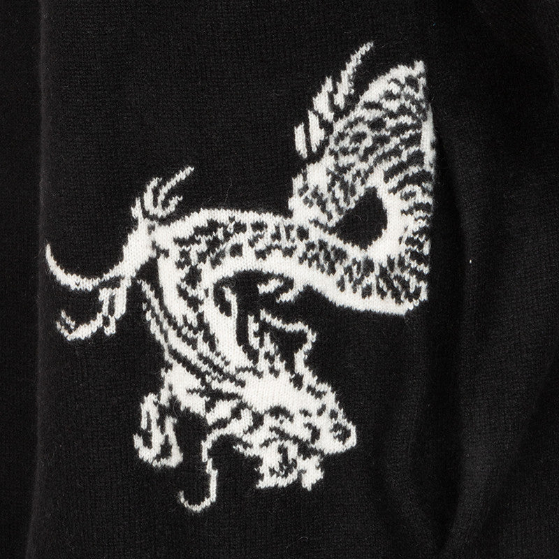 DRAGON ZIP BLOUSON IN BLACK