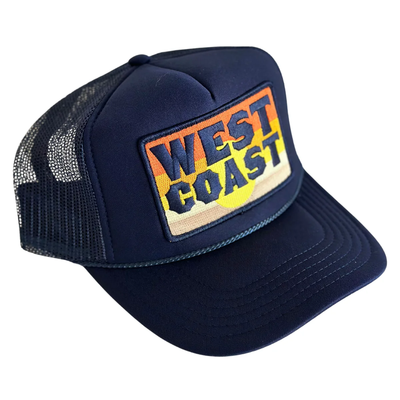 WEST COAST PATCH TRUCKER HAT IN NAVY