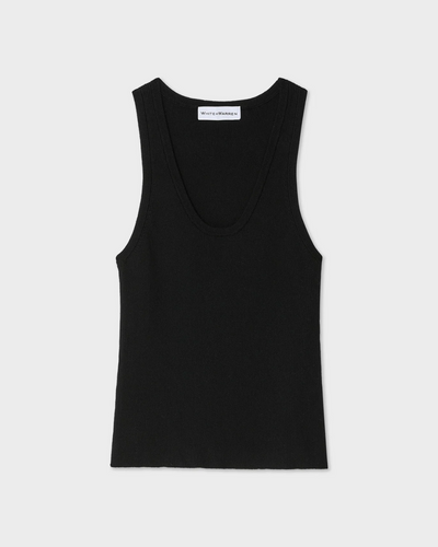 SUPERFINE MERINO RIBBED TANK TOP IN BLACK