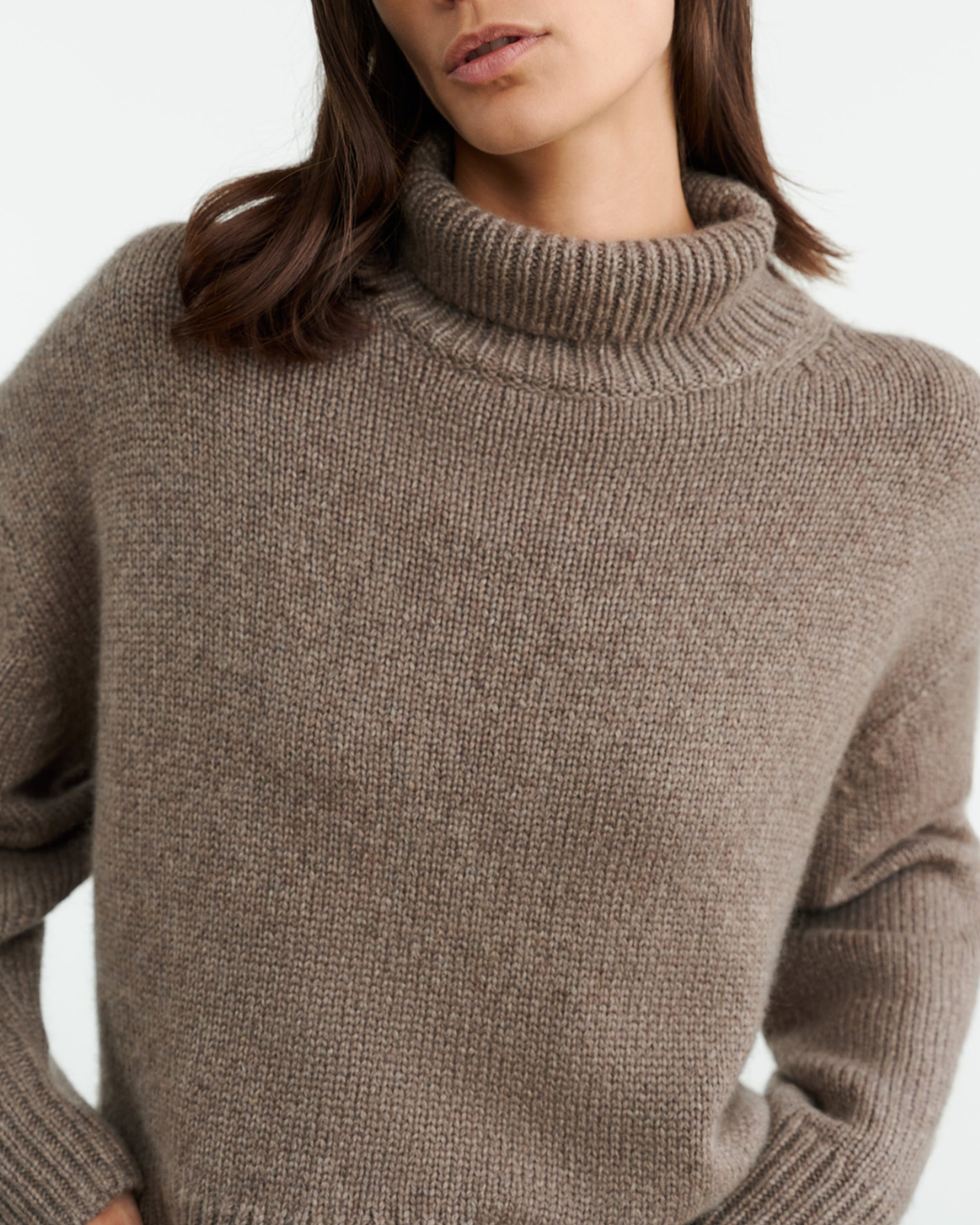 TABITHA SWEATER IN PEAT MELANGE