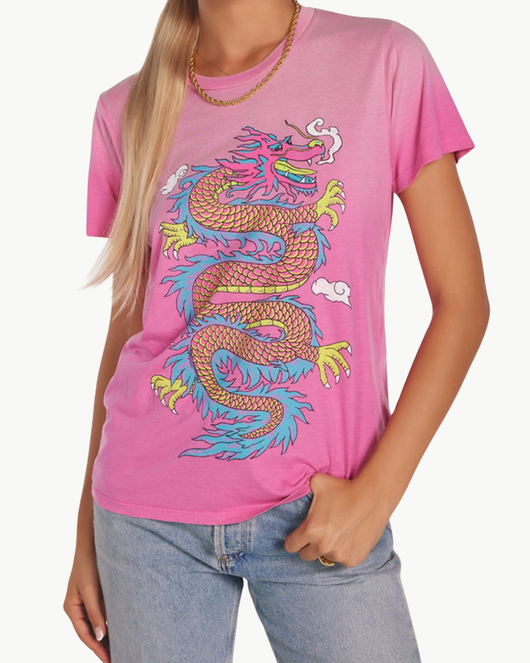 WOLF VINTAGE PINK DRAGON IN NEON PINK OMBRE