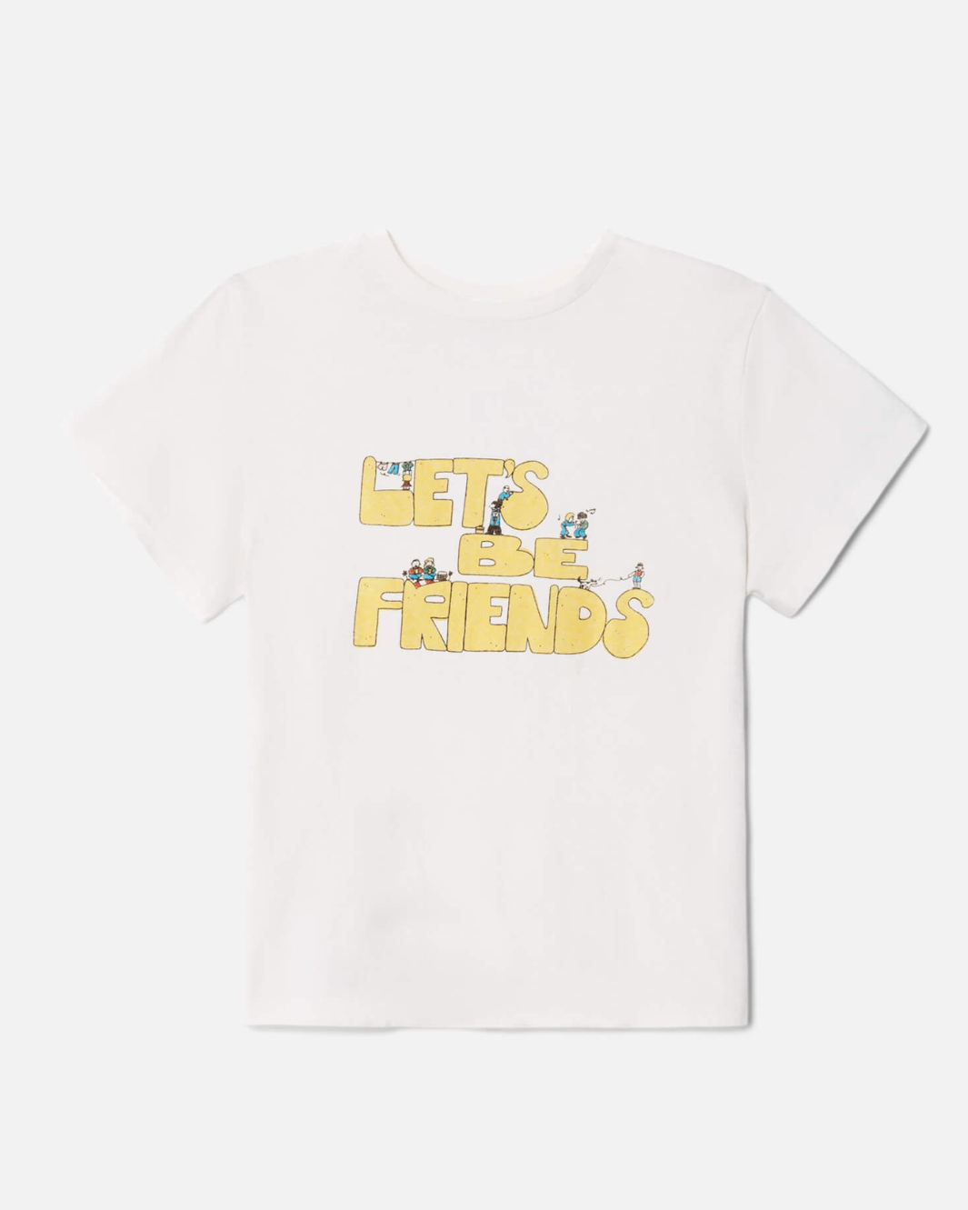 CLASSIC "LETS BE FRIENDS" TEE IN VINTAGE WHITE