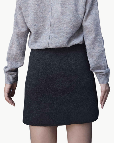 MESSINA WOMAN KNITTED SKIRT IN DARK GREY