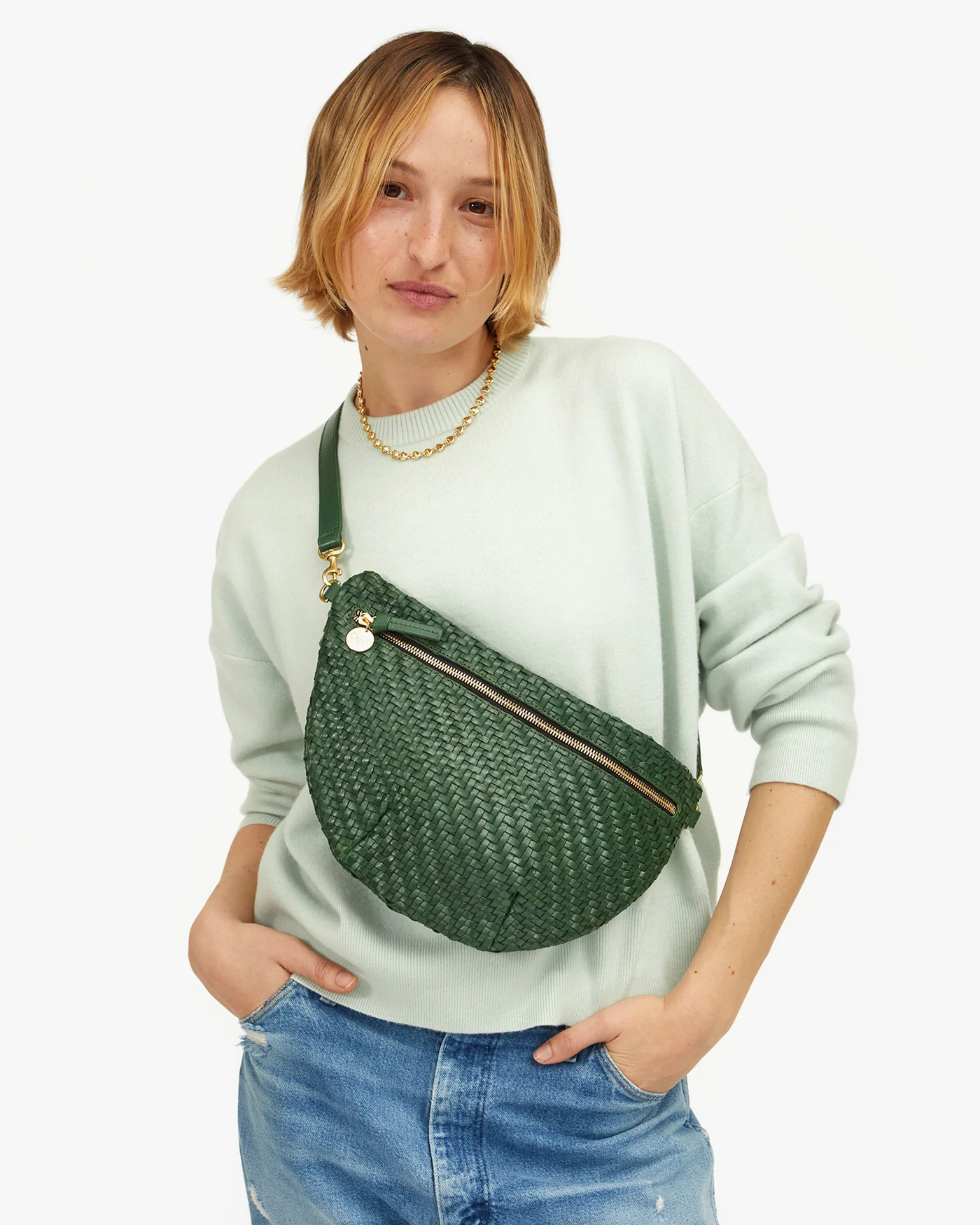 GRANDE FANNY IN EVERGREEN WOVEN ZIG ZAG