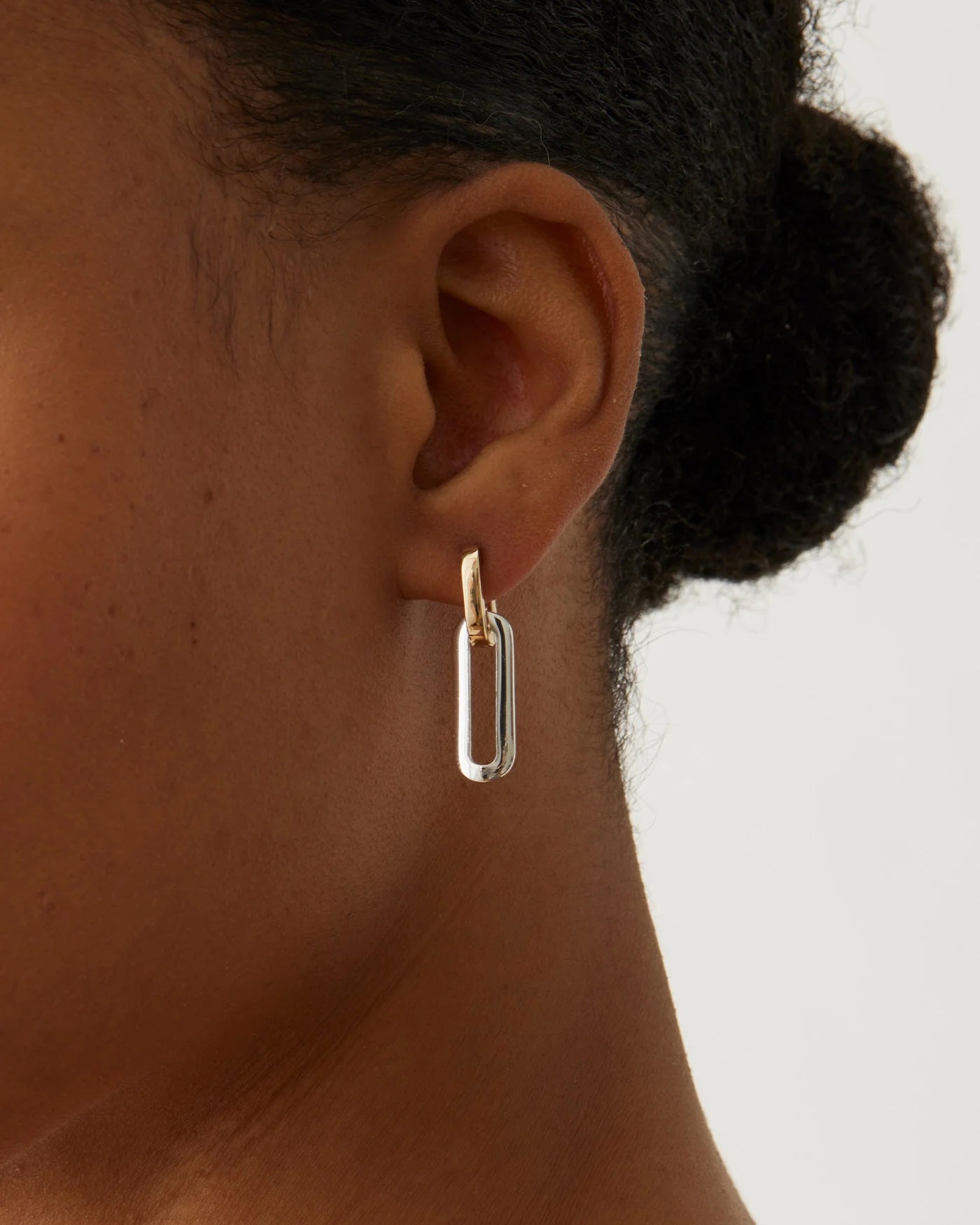 TEENI DETACHABLE LINK EARRINGS IN TWO TONE